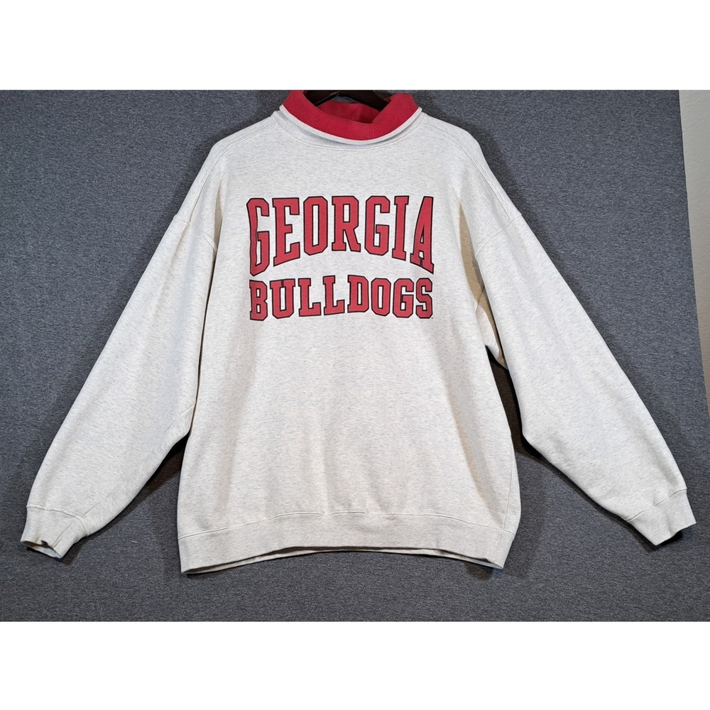 Vintage Gear For Sports Georgia Bulldogs Mock Neck Sweatshirt Gray XXL Mens